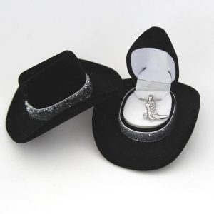 Black Cowboy Hat Boot Necklace