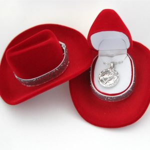 Red Cowboy Hat Horsehead Necklace