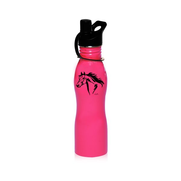 horse sports drinking bottle pink