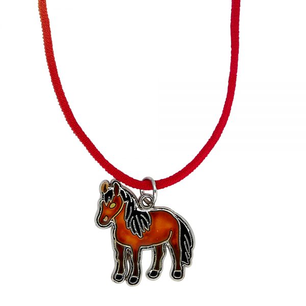 A cute Horse Mood Necklace which changes colour to your mood. Come on on 16" stretchy colourful cord.