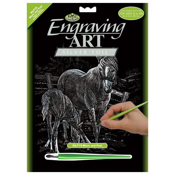Mare and Foal Silver Engraving Art Kit