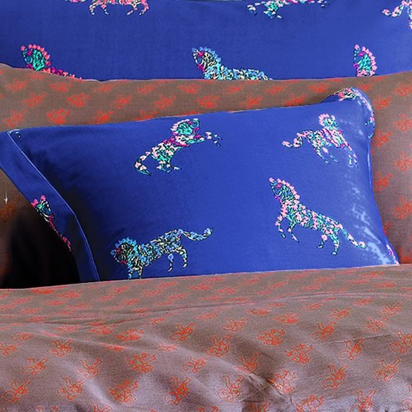Purple Horse Bed Set Matching Cushion Covers
