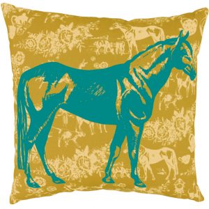 Horse Cushion Teal