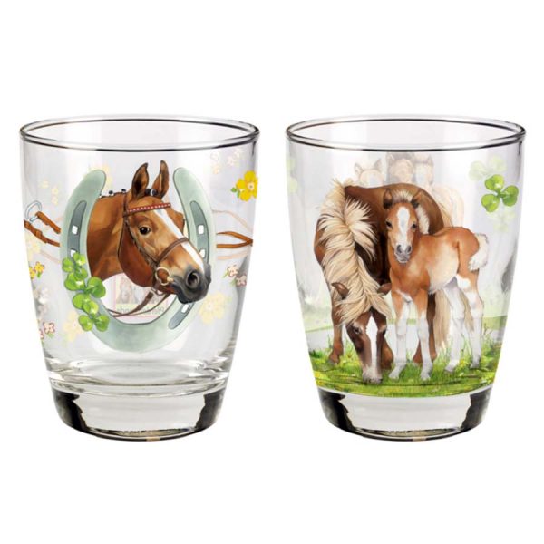 Set of 2 Horse Drinking Glasses