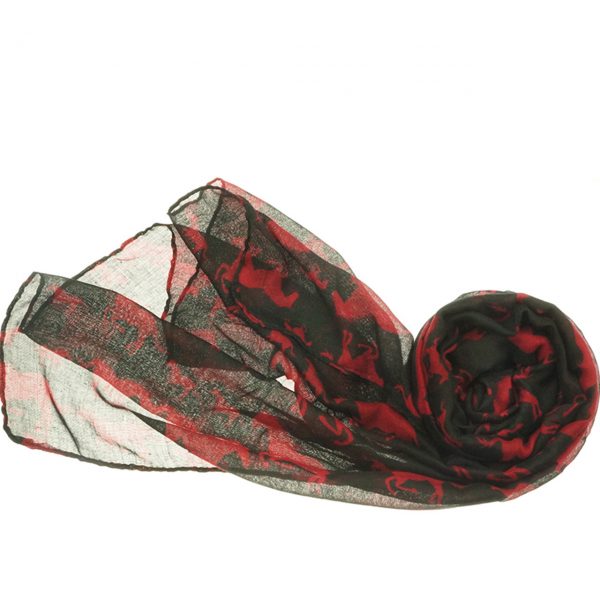 Red an Black Horse Scarf