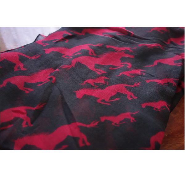 Red and Black Horse Scarf
