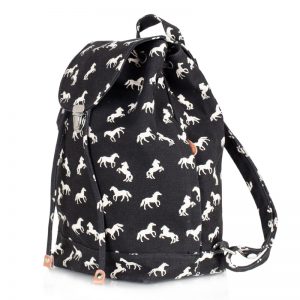 canvas horse backpack black