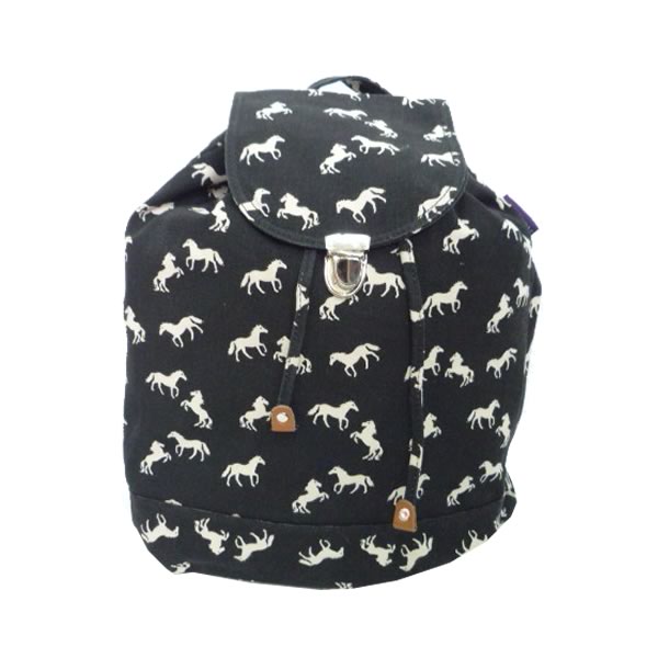 Black_Canvas_Horse_Backpack Filly and Co Horse Gifts