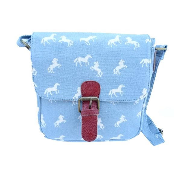 Canvas Horse handbag Light Blue