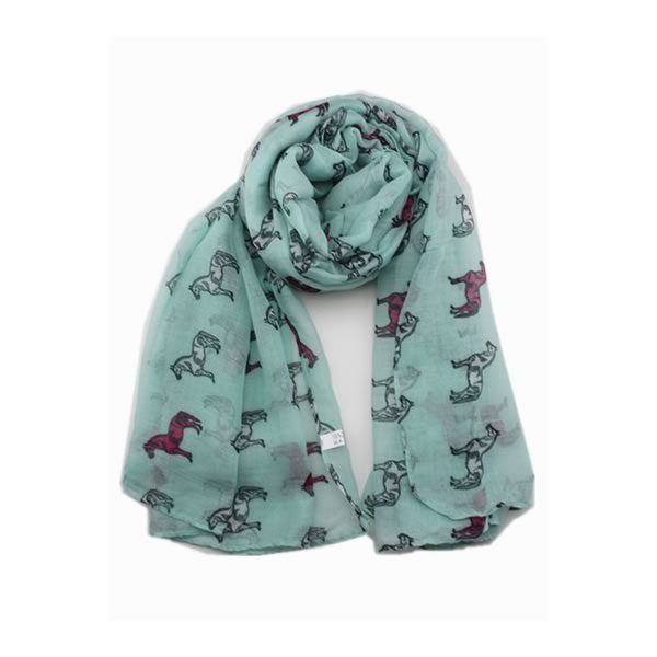 Horse Scarf Green