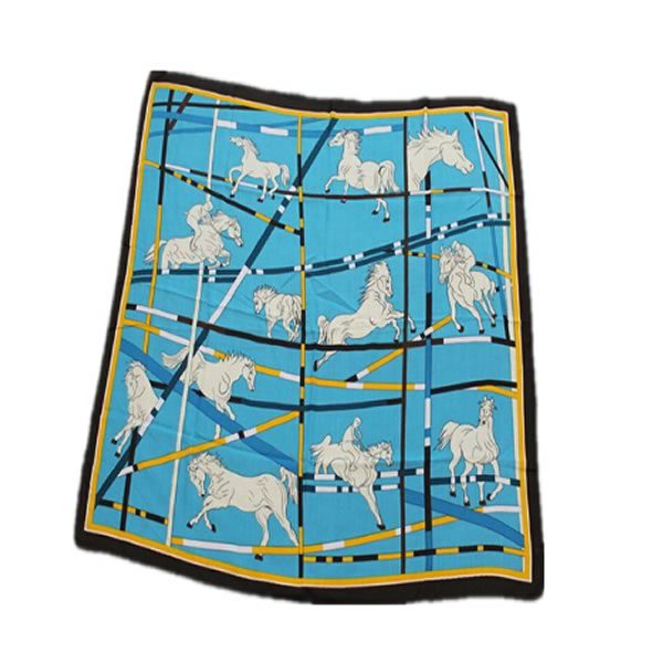 Square Horse Scarf Blue