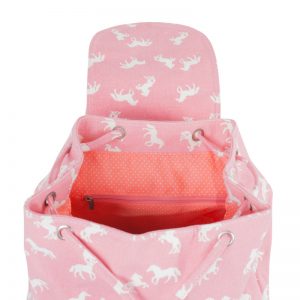 canvas horse backpack pink