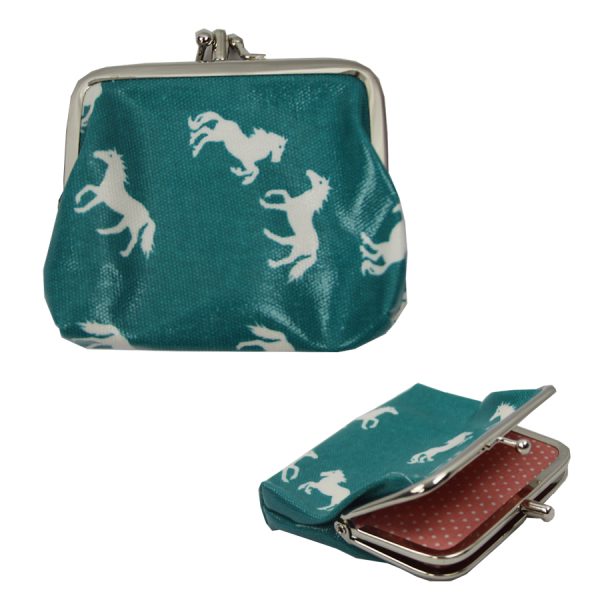 aqua clip top horse purse