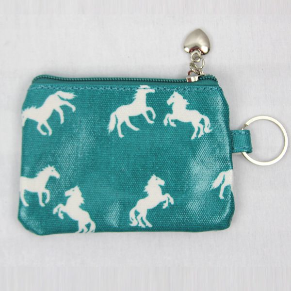 aqua horse coin purse