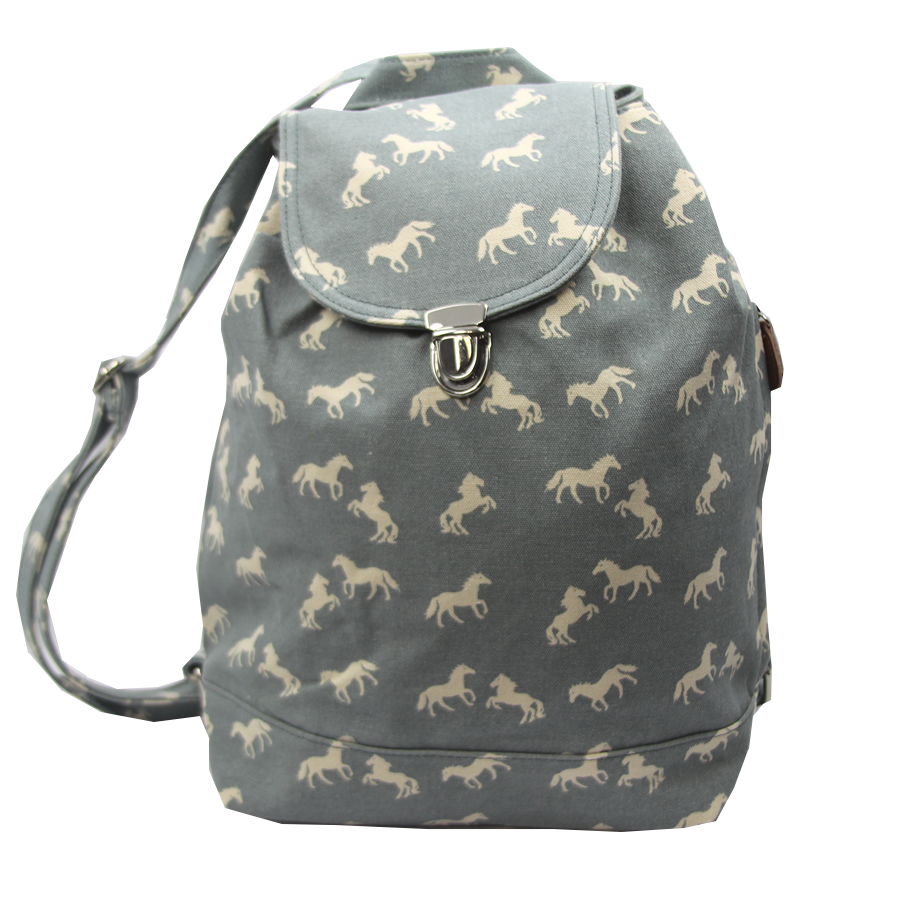 Canvas Horse Backpack Blue Filly and Co Horse Gifts