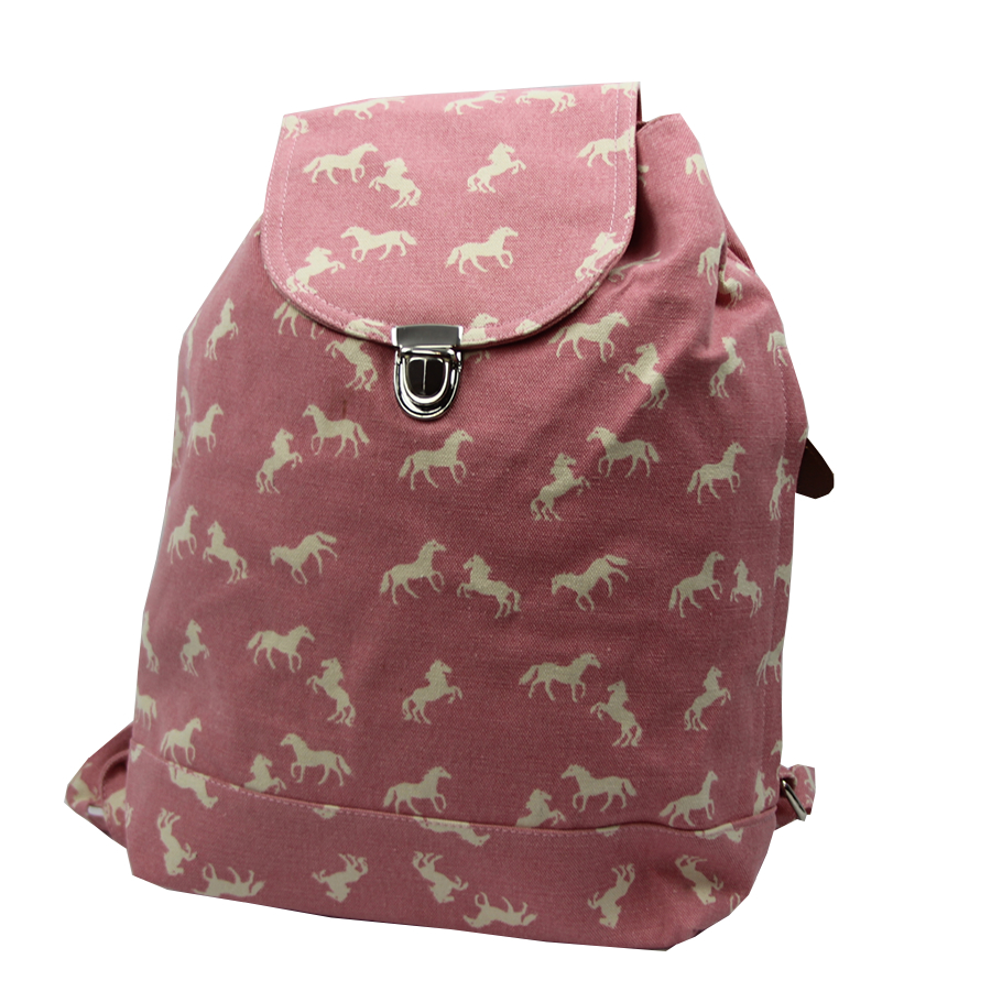 Canvas Horse Backpack Pink Filly and Co Horse Gifts