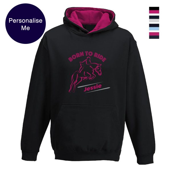 Born to ride personalised horse hoodie