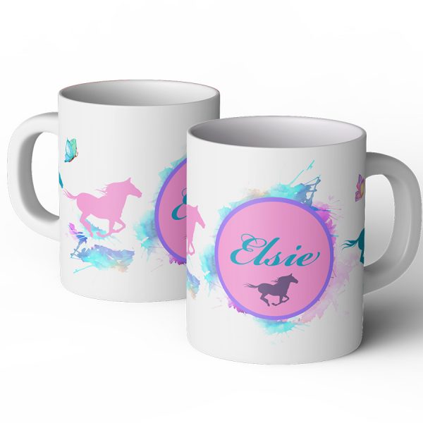 personalised watercolour horse mug