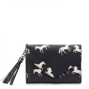 folding horse wallet black