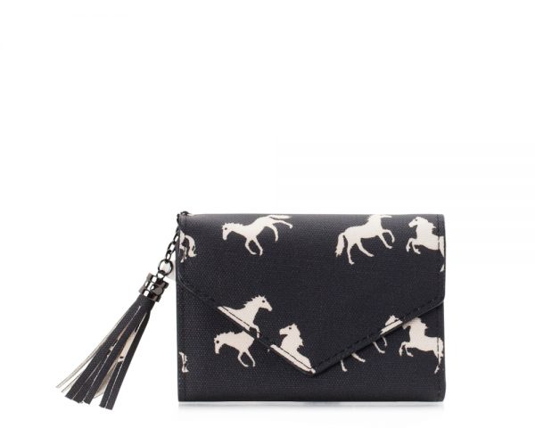 folding horse wallet black