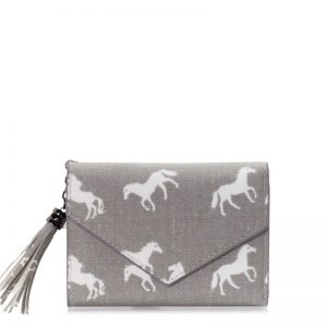 folding horse wallet grey