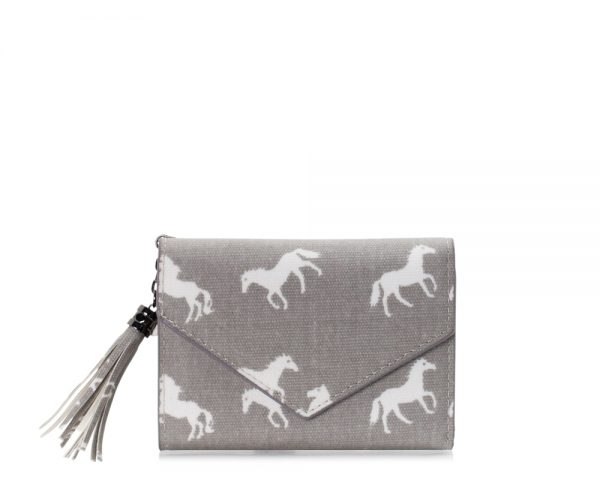 folding horse wallet grey