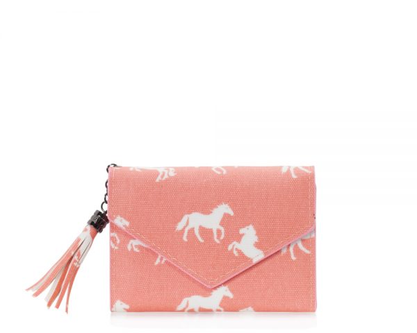 folding horse wallet pink