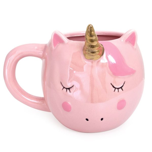 sleeping unicorn mug pink