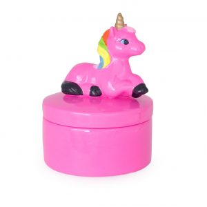 pink unicorn trinket box