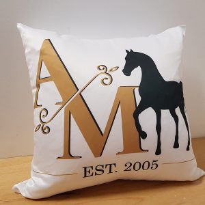 initials horse cushion