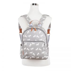 oilcloth horse backpack grey