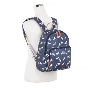 oilcloth horse backpack navy