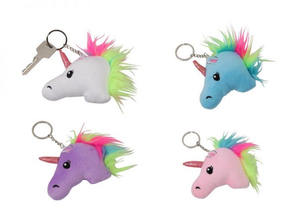 plush unicorn head keyring