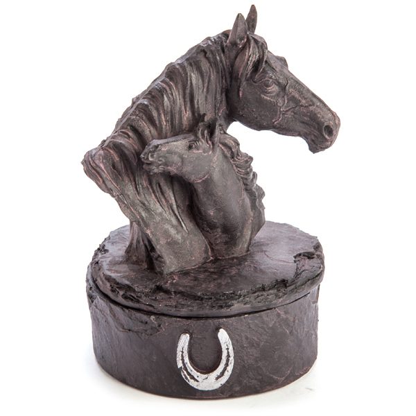 mare and foal trinket box