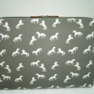 horse laptop case grey