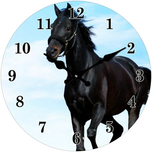 black horse clock