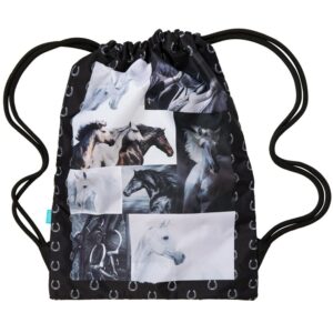 B&W Horse Drawstring Bag