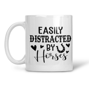 asily distracted by horses mug