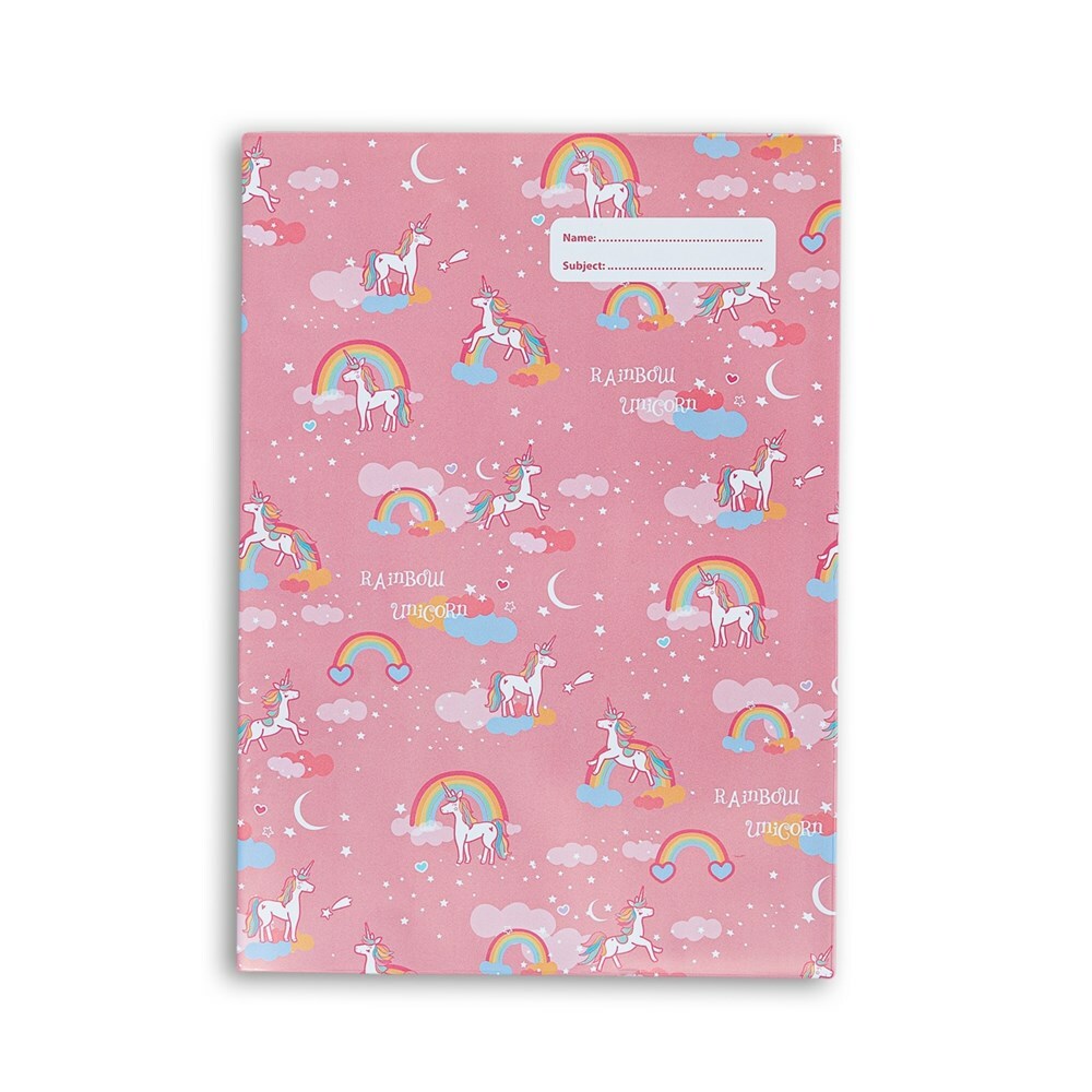 Rainbow Unicorn A4 Book Cover IV - Filly and Co Horse Gifts